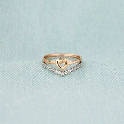 Knotted Heart Shape Inlaid Zircon Ring - Trendsi - Flyclothing LLC