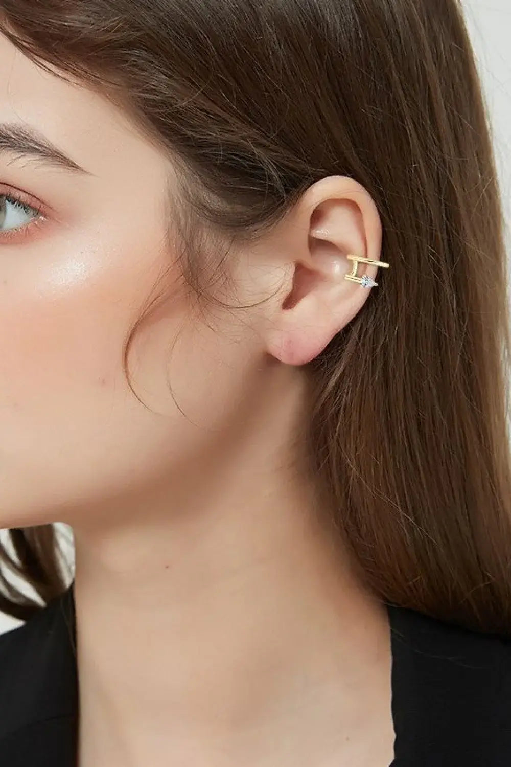 Moissanite 925 Sterling Silver Cuff Earrings - Trendsi - Flyclothing LLC