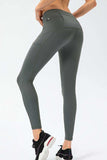 Full Size Slim Fit High Waist Long Sports Pants with Pockets - Trendsi - Flyclothing LLC