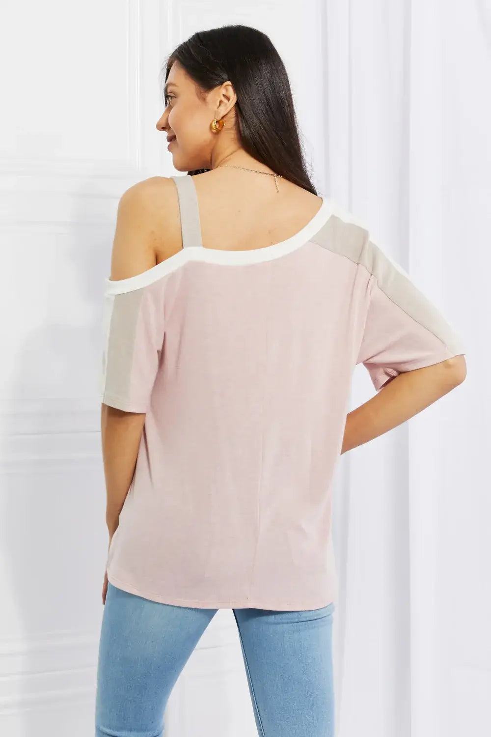 Andree by Unit Full Size Something Simple Cold Shoulder Tee - Trendsi - Flyclothing LLC