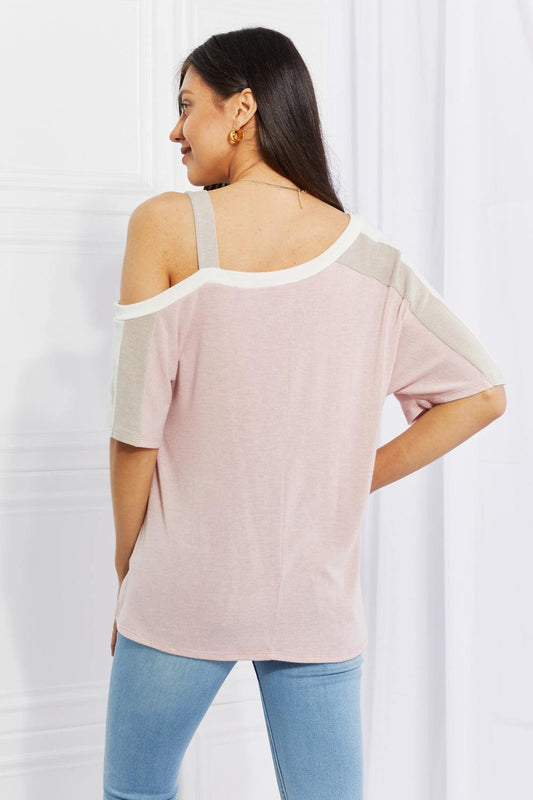 Andree by Unit Full Size Something Simple Cold Shoulder Tee - Trendsi