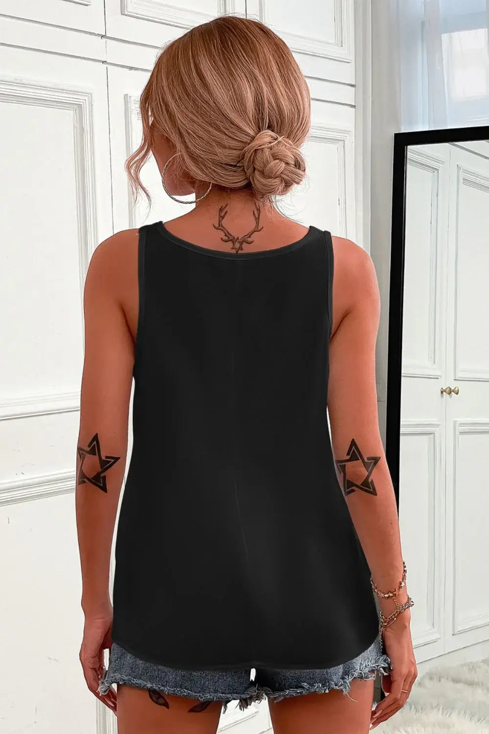 Half-Zip Scoop Neck Tank - Trendsi - Flyclothing LLC