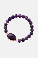 Handmade Amethyst Beaded Bracelet - Trendsi