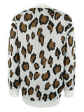 Leopard Open Front Dropped Shoulder Cardigan - Trendsi