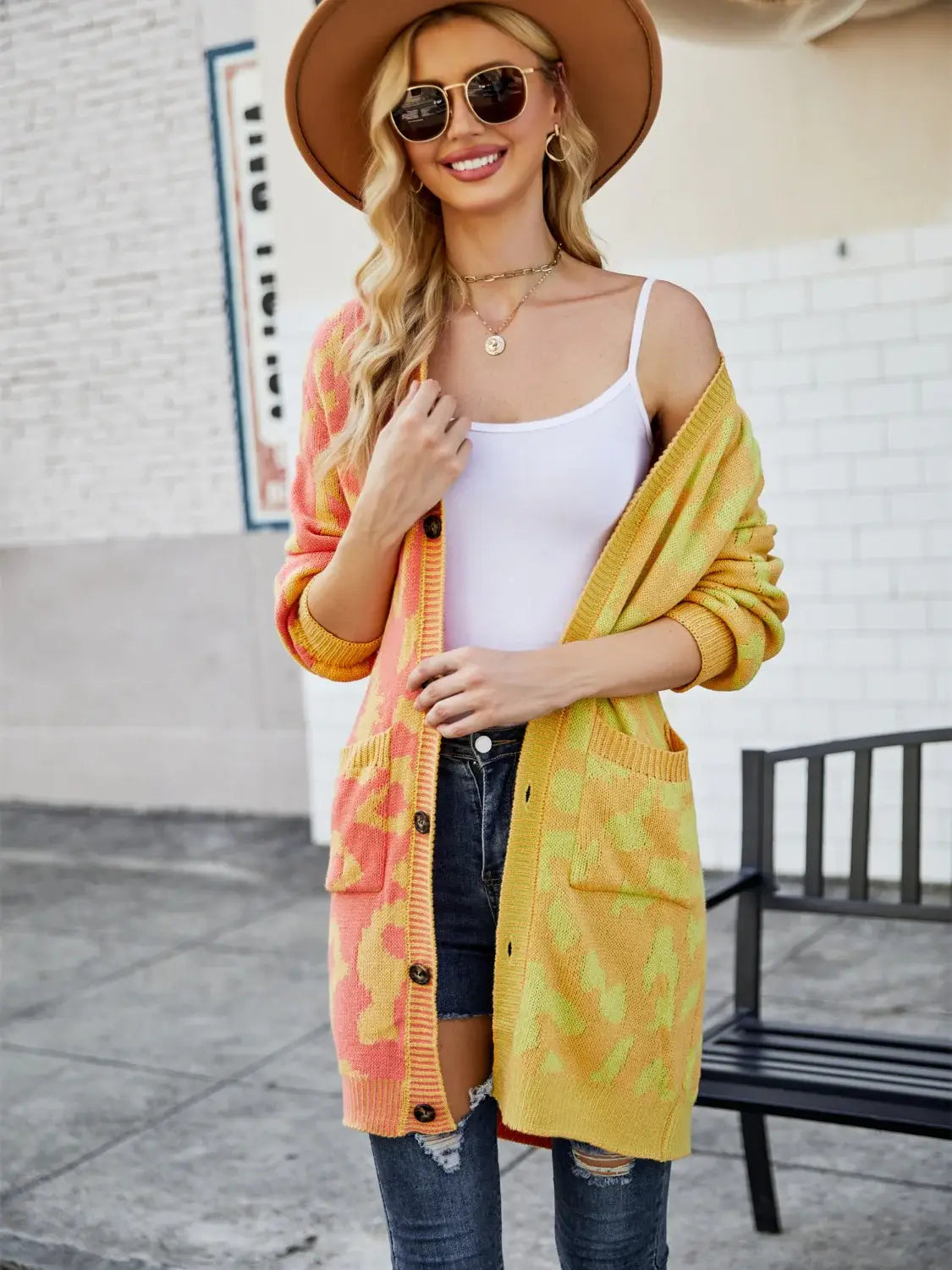 Leopard Button Down Longline Cardigan - Trendsi - Flyclothing LLC