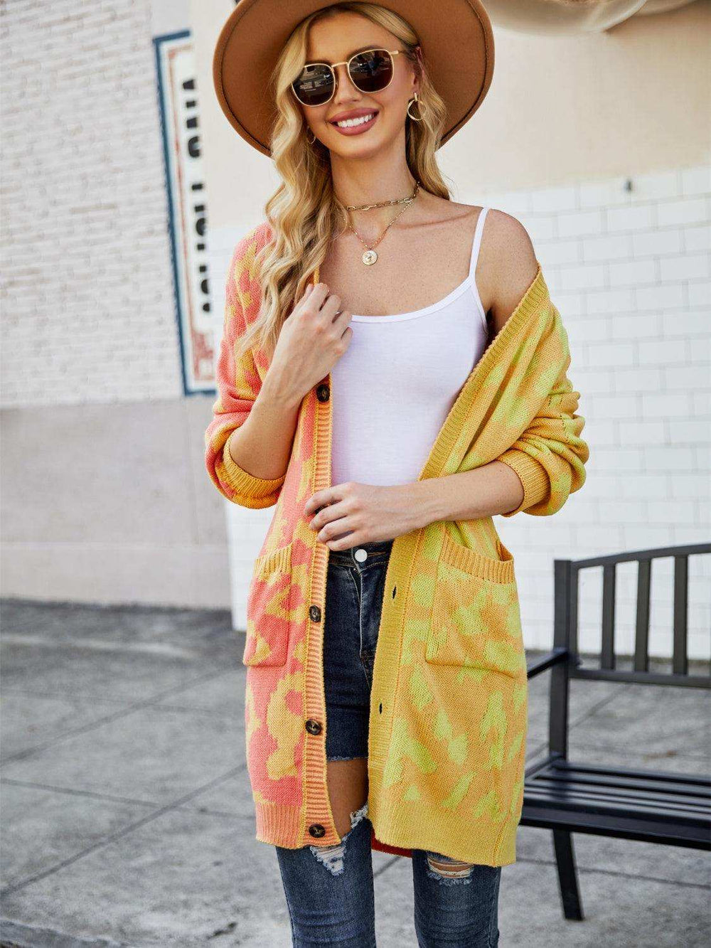 Leopard Button Down Longline Cardigan - Trendsi - Flyclothing LLC