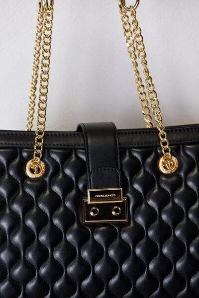 David Jones Quilted PU Leather Handbag - Trendsi - Flyclothing LLC