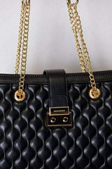 David Jones Quilted PU Leather Handbag - Trendsi - Flyclothing LLC