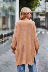 Open Front Dropped Shoulder Longline Cardigan - Trendsi - Flyclothing LLC