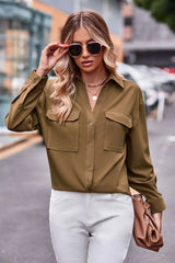 Dropped Shoulder Longline Shirt with Pockets - Trendsi - Flyclothing LLC