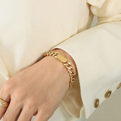 18K Gold-Plated Titanium Steel Bracelet - Trendsi