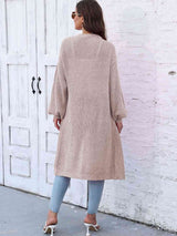 Open Front Longline Cardigan with Pockets - Trendsi - Flyclothing LLC
