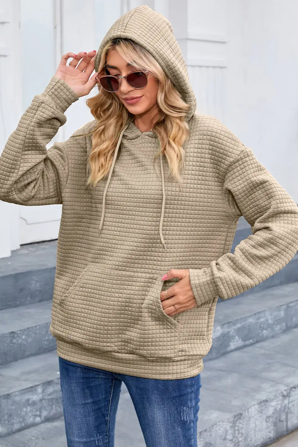 Dropped Shoudler Pocketed Hoodie - Trendsi - Flyclothing LLC
