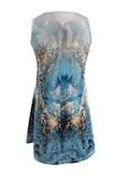 Abstract Print Round Neck Sleeveless Dress with Pockets - Trendsi - Flyclothing LLC