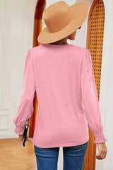 V-Neck Long Sleeve T-Shirt - Trendsi - Flyclothing LLC