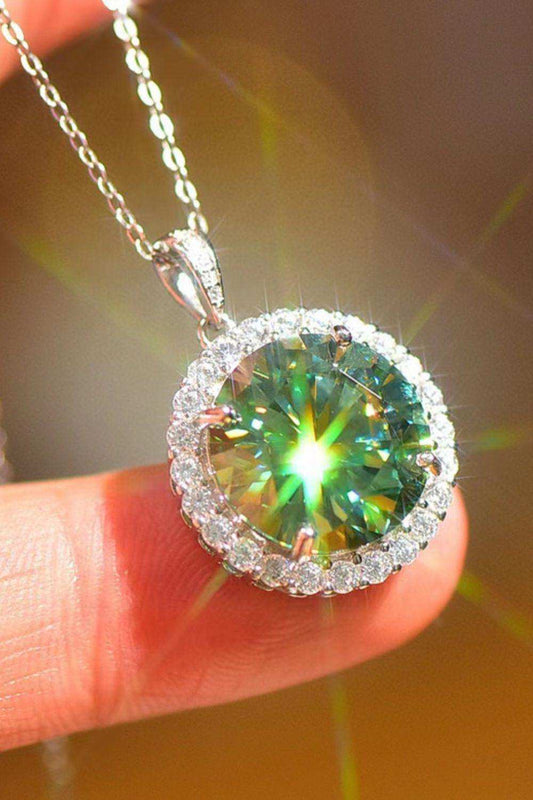 10 Carat Moissanite Pendant Platinum-Plated Necklace - Trendsi - Flyclothing LLC