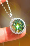 10 Carat Moissanite Pendant Platinum-Plated Necklace - Trendsi