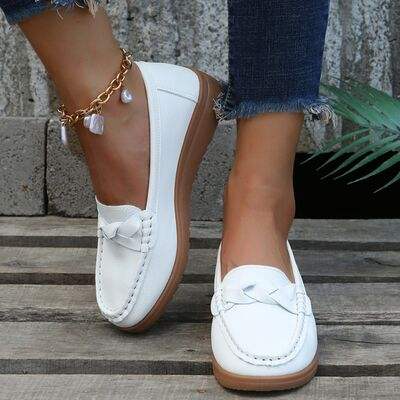 Weave Wedge Heeled Loafers - Trendsi - Flyclothing LLC