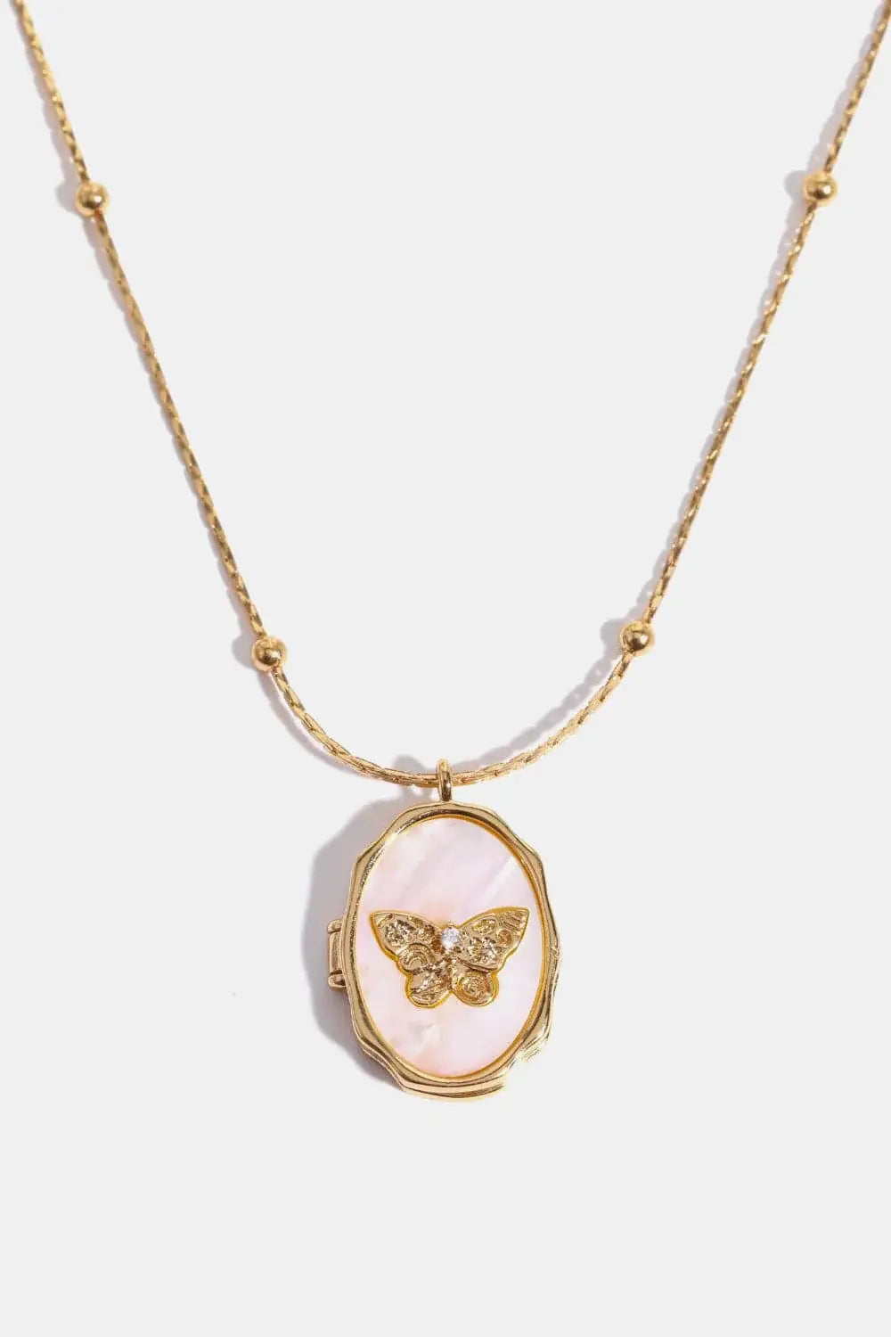Butterfly Shell Pendant Copper Necklace - Trendsi - Flyclothing LLC