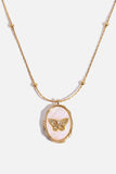 Butterfly Shell Pendant Copper Necklace - Trendsi - Flyclothing LLC