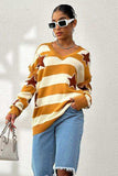 Star Pattern V-Neck Cutout Sweater - Trendsi - Flyclothing LLC