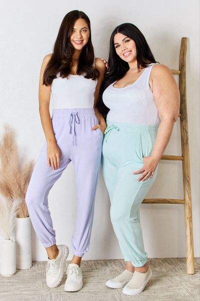 RISEN Full Size Drawstring Ultra Soft Knit Jogger - Trendsi - Flyclothing LLC