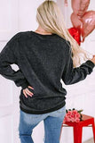Heart Round Neck Dropped Shoulder Sweatshirt - Trendsi - Flyclothing LLC