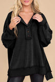 Buttoned Dropped Shoulder Sweatshirt - Trendsi - Flyclothing LLC