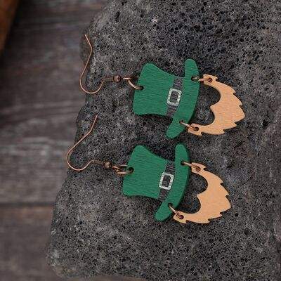 Wooden Hat Shape Dangle Earrings - Trendsi - Flyclothing LLC