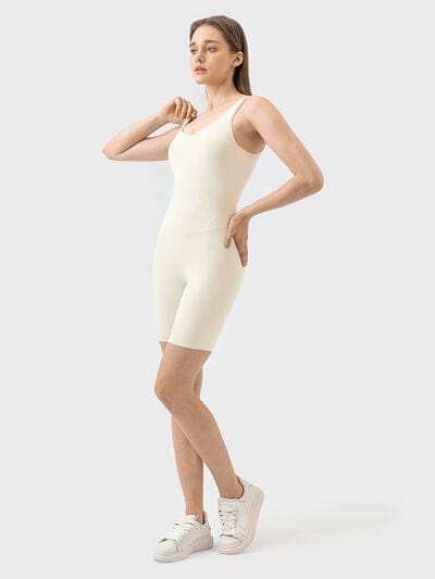 Wide Strap Active Romper - Trendsi - Flyclothing LLC