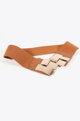 Geometric Buckle Elastic Wide Belt - Trendsi - Flyclothing LLC