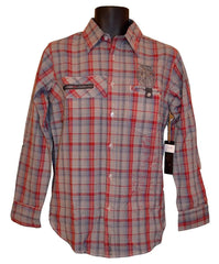 Untouchable Plaid Crest Button Down Shirt - Flyclothing LLC