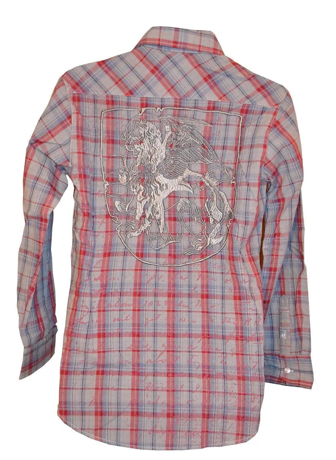 Untouchable Plaid Crest Button Down Shirt - Flyclothing LLC