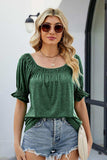 Short Flounce Sleeve Top - Trendsi - Flyclothing LLC