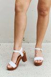 DDK Time After Time Wooden Platform Strap Heels - Trendsi - Flyclothing LLC