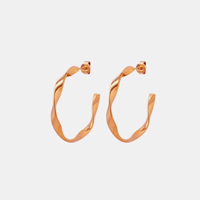 Titanium Steel C-Hoop Earrings - Trendsi