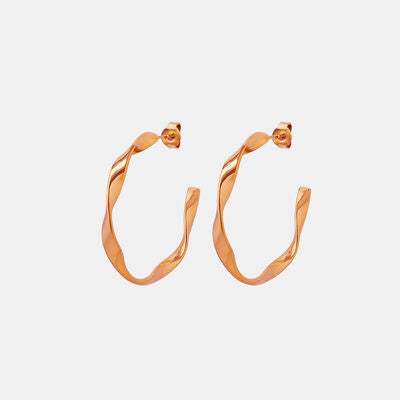 Titanium Steel C-Hoop Earrings - Trendsi - Flyclothing LLC