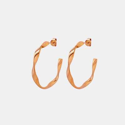 Titanium Steel C-Hoop Earrings - Trendsi - Flyclothing LLC