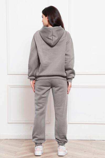 Drop Shoulder Long Sleeve Hoodie and Pants Set - Trendsi - Flyclothing LLC