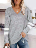 V-Neck Raglan Sleeve T-Shirt - Trendsi - Flyclothing LLC