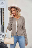Button Down Exposed Seam Cardigan - Trendsi - Flyclothing LLC