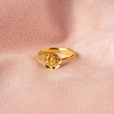 Rose Shape 18K Gold-Plated Ring - Trendsi