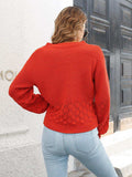 V-Neck Long Sleeve Sweater - Trendsi - Flyclothing LLC