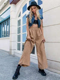 Pocketed Wide Leg Elastic Waist Pants - Trendsi - Flyclothing LLC