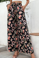 Floral Pull-On Wide Leg Pants - Trendsi - Flyclothing LLC