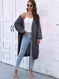 Open Front Longline Cardigan with Pockets - Trendsi - Flyclothing LLC