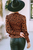 Leopard Smocked Peplum Top - Trendsi - Flyclothing LLC