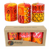 Set of Three Boxed Hand-Painted Candles - Zahabu Design - Nobunto - Nobunto - Flyclothing LLC