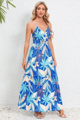 Printed Surplice Maxi Cami Dress - Trendsi
