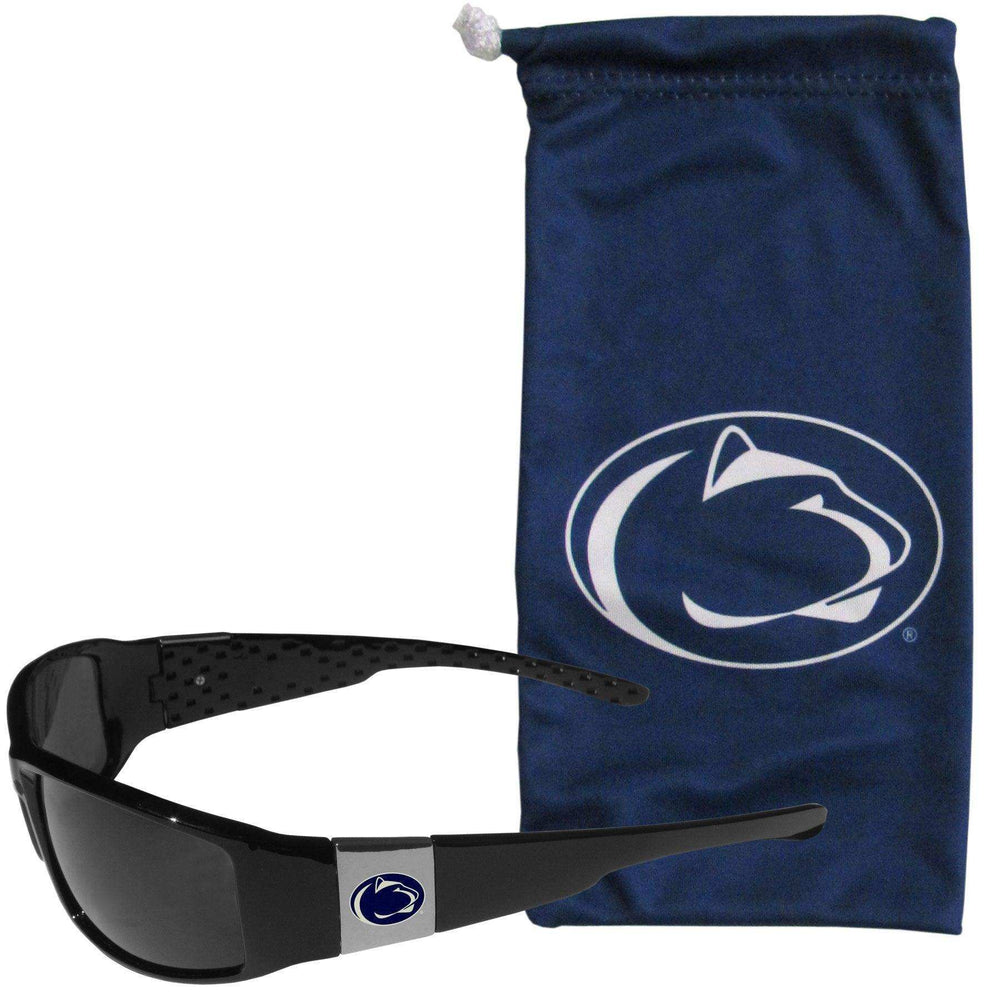 Penn St. Nittany Lions Chrome Wrap Sunglasses and Bag - Siskiyou Buckle - Flyclothing LLC